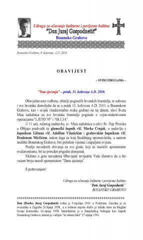 Dan sjećanja - B. Grahovo