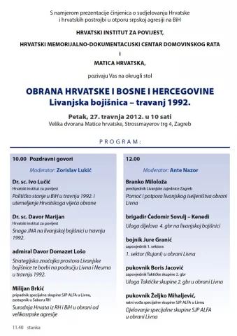 OBRANA HRVATSKE I BiH Livanjska bojišnica Travnja 1992